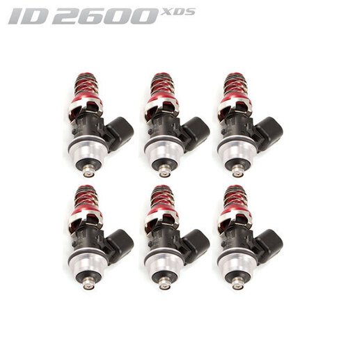 ID2600-XDS Injectors Set of 6, 48mm Length, 11mm Top, Honda Lower Adaptor - Honda Accord CM 03-07 V6