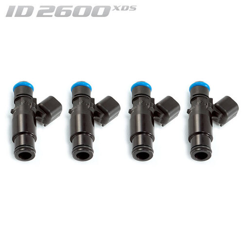 ID2600-XDS Injectors Set of 4, 48mm Length, 14mm Top O-Ring, 14mm Lower Adaptor - Mitsubishi Evo X