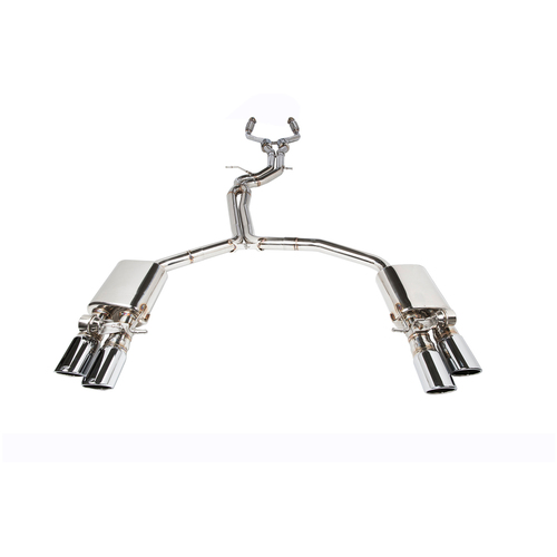 IPE (STAINLESS)EXHAUST SYSTEM-Front Pipe + X-pipe + Valvetronic Muffler + OBDii with Lighting Sensor + Tips(Chrome Silver)(A6/A7 (C7/C7.5)3.0T(2010 - 