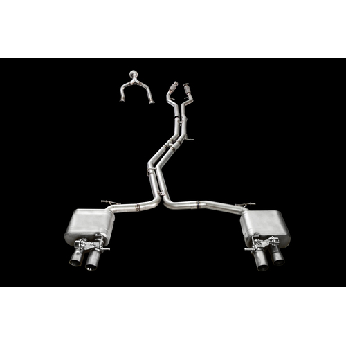 IPE (STAINLESS)EXHAUST SYSTEM-Front Pipe + Mid Pipe + Muffler + OBDii with Lighting Sensor + Tips (Chrome Silver)(A6(C8) 3.0T 55TFSI(2018 - Current))