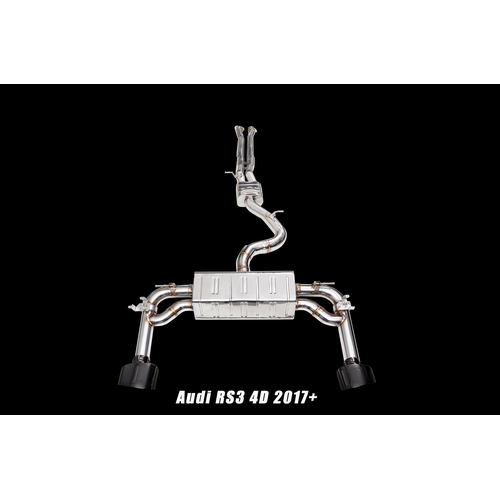 IPE (STAINLESS)EXHAUST SYSTEM-Front Pipe + Mid Pipe + Valvetronic Muffler +Tips(Chrome Black)(RS3 (8V.2) Sedan(2017 - on))