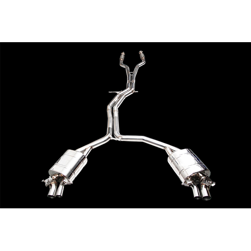 IPE (STAINLESS)EXHAUST SYSTEM-Front Pipe + Mid Pipe + Electronic Muffler + Tips(Chrome Silver)(RS6(C7/C7.5)(2013 - 2018))