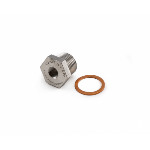 Killer B 1/2" NPT to 1/8" PT Adaptor for Subaru WRX/STI/FXT/LGT (w/Killer B Oil Pan)