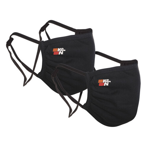 K&N 88-0510BK Face Cover, Black Cotton, 2-Pack