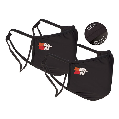 K&N 88-0520BK Face Cover 2 Layer, Black, 2 Pack
