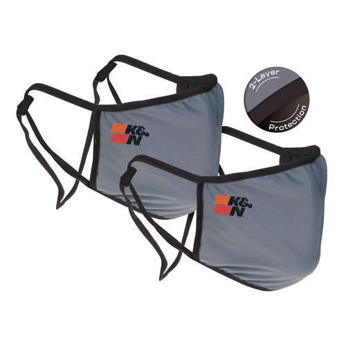 K&N 88-0520G Face Cover 2 Layer, Gray, 2 Pack