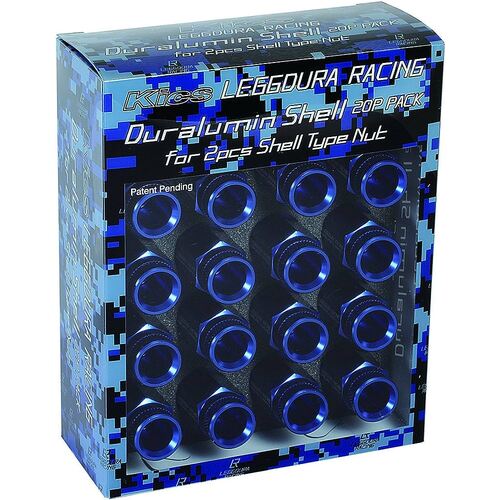 LEGGDURA RACING Shell Type Lock & Nut Set M12 x P1.25 (RL53) Blue