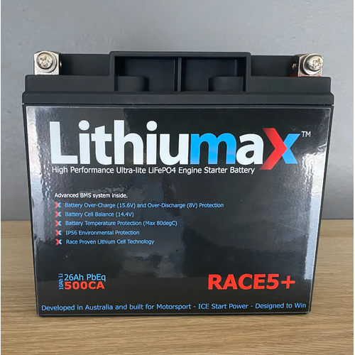 Lithiumax RACE5+ LCD 500CA ULTRA-LITE Engine Starter Battery