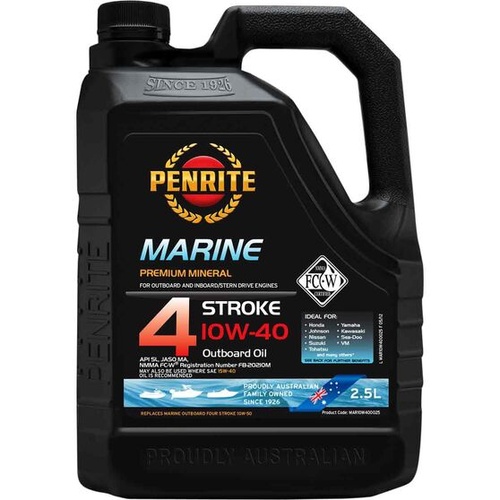 Penrite 4 Stroke Outboard Oil - 10W-40, 2.5 Litre