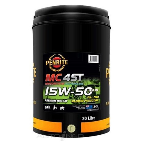 Penrite Motorcycle 4 Stroke ST Mineral Oil - 15W-50, 20 Litres