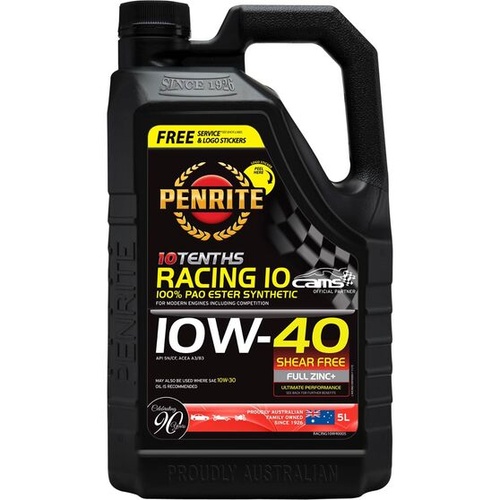Penrite 10 Tenths Racing 10 Engine Oil 10W-40 5 Litre