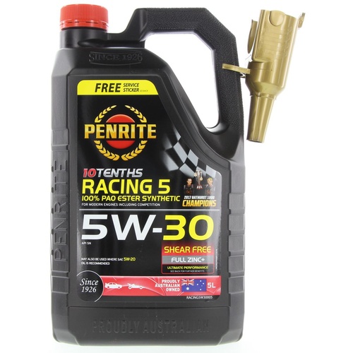Penrite Racing 5 Oil - 5W-30, 5 Litres, 4 Pack