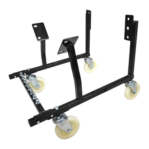 Proflow Engine Dolly Cradle Heavy Duty Black Powder coat GM LS with Heavy Duty 5 '' Nylon White Wheels Kit