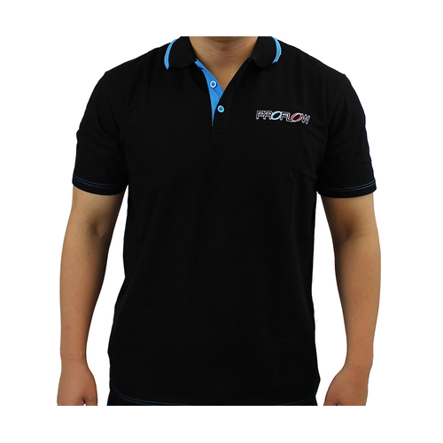 Proflow CORPERATE POLO BLACK/BLUE XXXXL