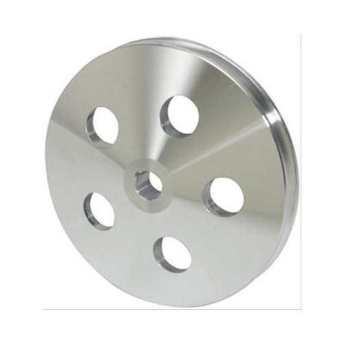 Proflow Power Steering Pulley Saginaw V-belt Style 1-groove Aluminum Chrome 5.80 in. O.D. Chev Keyway Each
