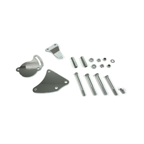 Proflow Power Steering Steel Bracket Kit Fits Saginaw Type II Pump SB Chev Short Water Pump Chrome