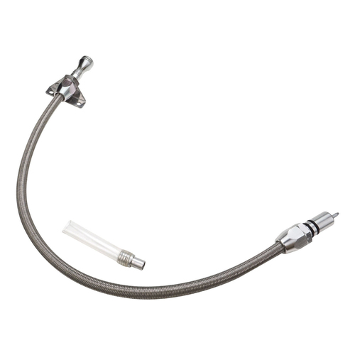 Proflow Transmission Dipstick Braided Stainless Steel Polished Firewall Mount TH350. TH400 Case Fill Each