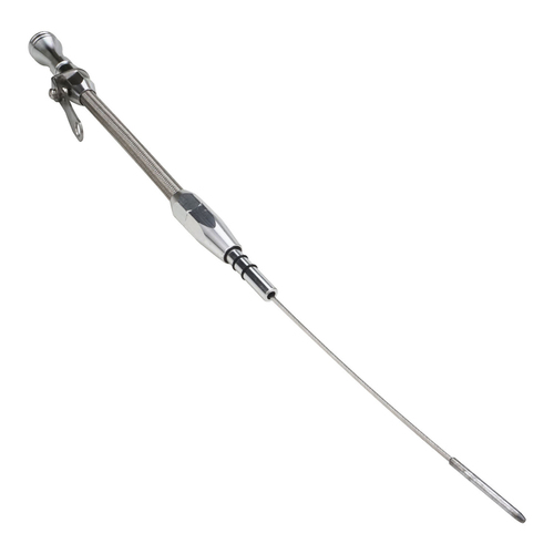 Proflow Engine Dipstick Braided Stainless Steel Tumble Polished Press-In For Ford Small Block Windsor Each
