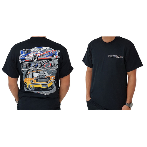 Proflow Car Mural T-Shirt Cotton Black Men's XXXX-Large Each