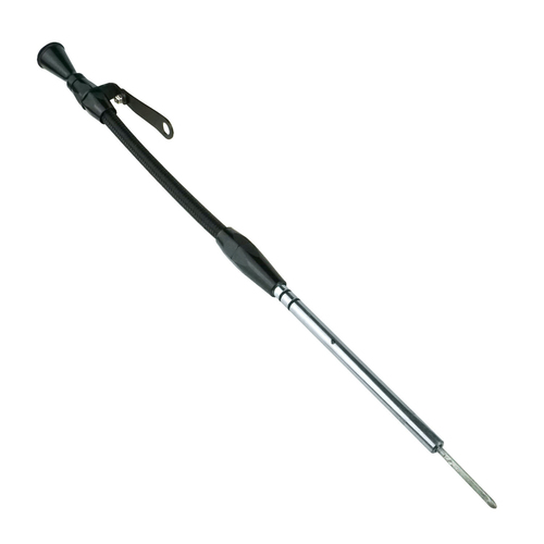 Proflow Engine Dipstick Braided Stainless Steel Black Billet Handle For Chevrolet Small Block Driver side
