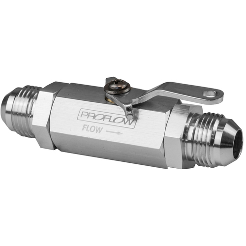 Proflow Valve Shut-Off Aluminium Silver -4 AN Male Threads Each