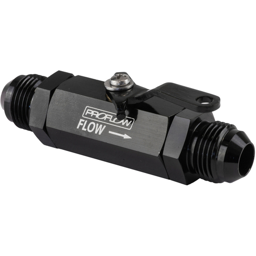 Proflow Valve Shut-Off Aluminium Black -8 AN Male Threads Each