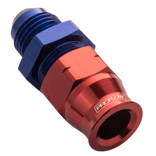 Proflow 1/2in. Tube To Male -08AN Hose End Aluminium Tube Adaptor Blue/Red