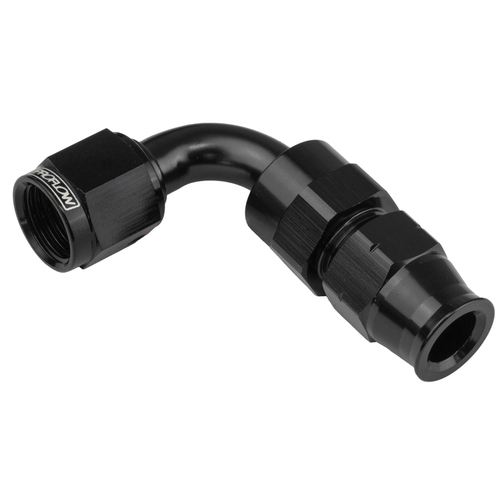 Proflow 5/16in. Tube 90 Degree To Female -06AN Hose End Tube Adaptor Black