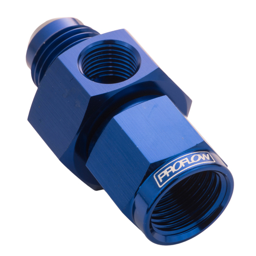 Proflow Straight Male Adaptor - Female Adaptor -08AN 1/8in. NPT Gauge Port Hose End Blue