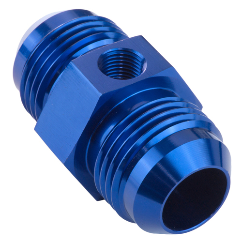 Proflow Straight Male Adaptor - Male Adaptor -12AN 1/8in. NPT Gauge Port Hose End Blue