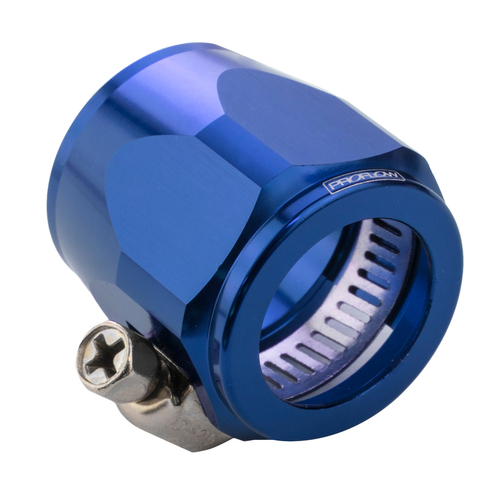 Proflow Aluminium Hex Hose Finisher Clamp 24.8mm ID Blue