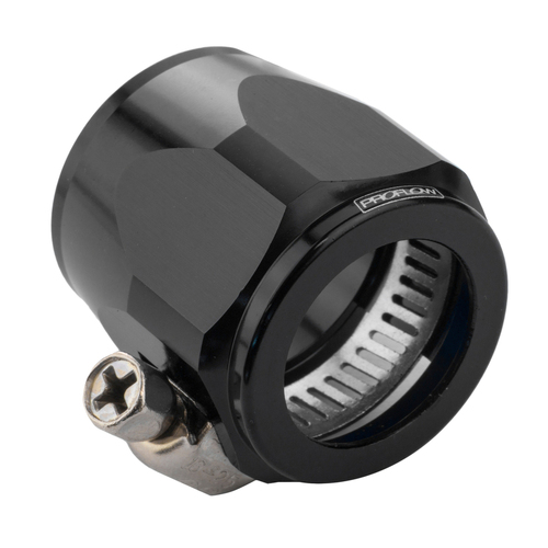 Proflow Aluminium Hex Hose Finisher Clamp 24.8mm ID Black