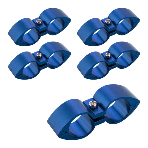 Proflow Twin Hose Clamp Separators 5 pack 03AN Blue 6.5mm Hole