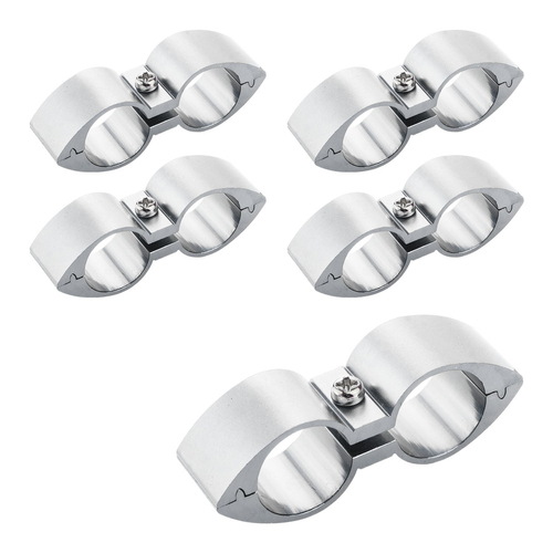 Proflow Twin Hose Clamp Separators 5 pack,08AN Silver 16mm Hole