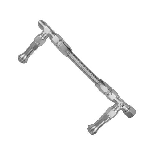 Proflow Fuel Line kit Holley 4150 -6 AN Single Inlet Swivel-Seal Stainless Steel Hose Polished