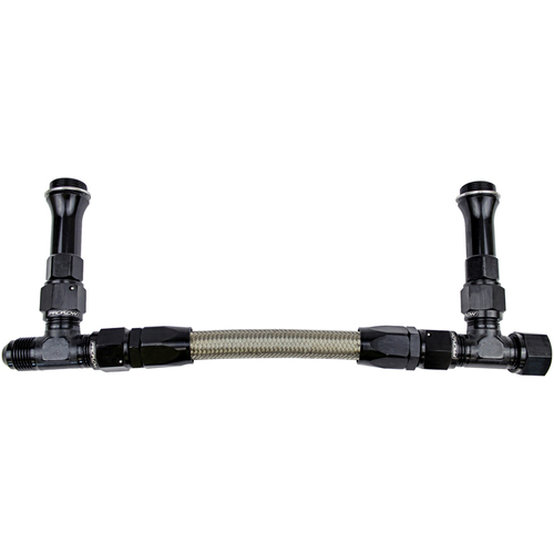 Proflow Fuel Line kit Universal Demon 4150 -8 AN Single Inlet Swivel-Seal Stainless Steel Hose Black