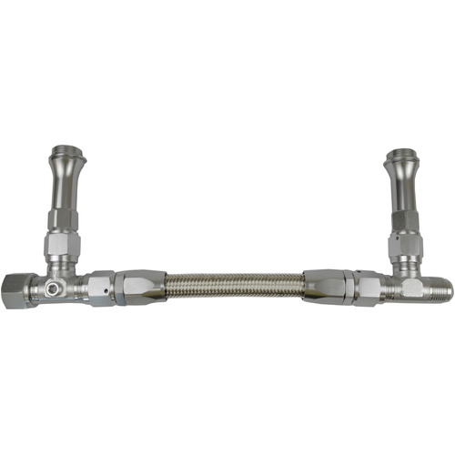 Proflow Fuel Line kit Universal Demon 4150 -8 AN Single Inlet Swivel-Seal Stainless Steel Hose Silver