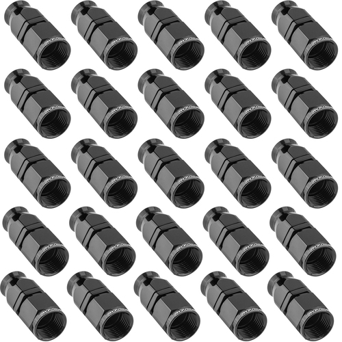 Proflow Bulk Pack Aluminium Straight Hose End -06AN For PTFE Black 25pc