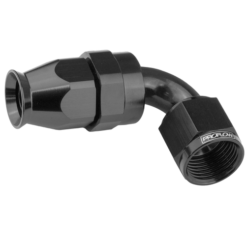 Proflow Aluminium 120 Degree Hose End Hose End For -04AN PTFE Hose Black