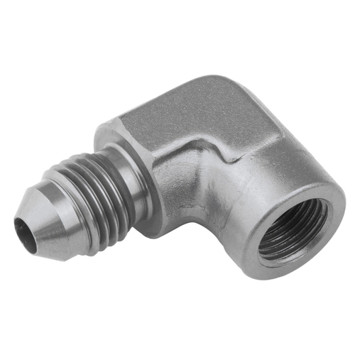Proflow Female 90 Degree Adaptor 1/8in. NPT To Male -04AN Silver