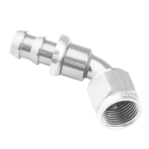 Proflow 60 Degree Push Lock Hose End Barb 3/4'' To Female -12AN Polished