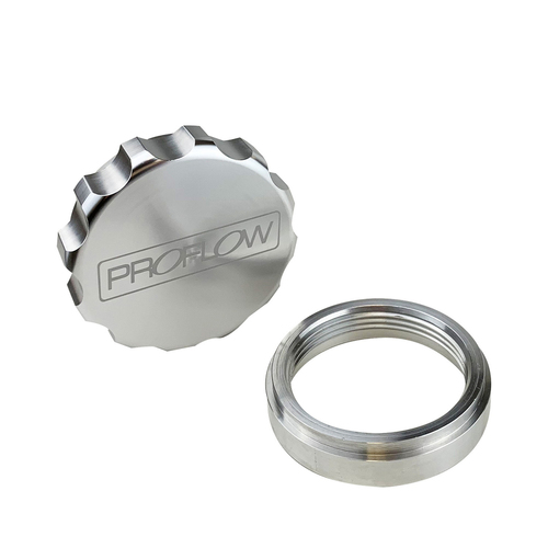 Proflow Weld On Female Bung & Male Cap Assembly Aluminium 1in. Natural