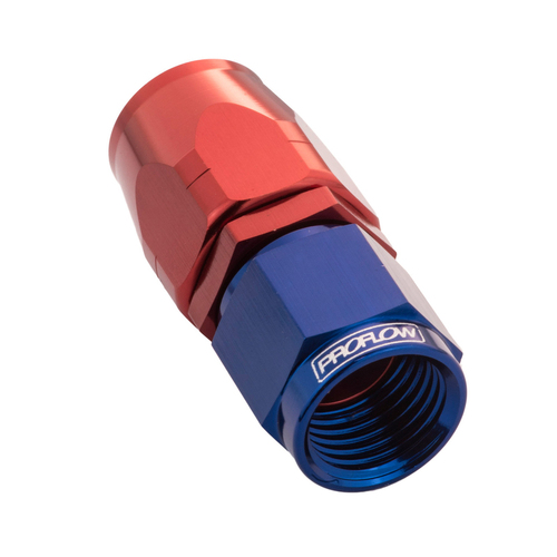 Proflow Fitting Hose End Straight Full Flow -06AN Blue/Red