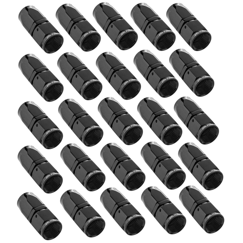 Proflow Bulk Pack Fitting Hose End Straight Full Flow -06AN Black 25pc