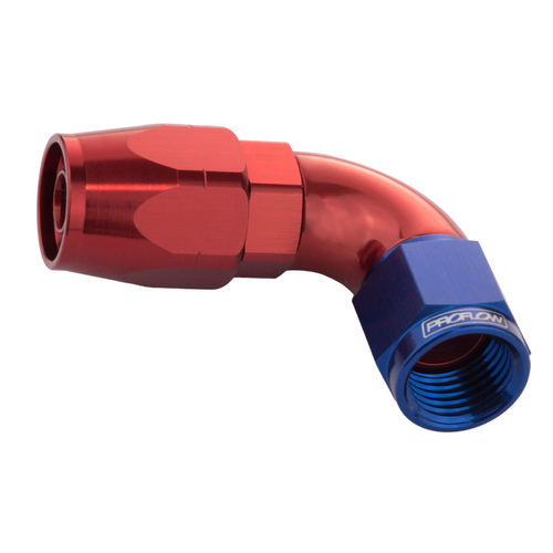 Proflow Fitting Hose End 90 Degree Full Flow -16AN Blue/Red