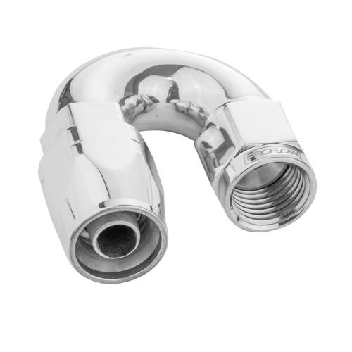 Proflow Fitting Hose End 180 Degree Full Flow -04AN Polished