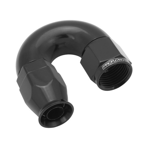 Proflow 180 Degree Fitting Hose End AN10 Suit PTFE Hose Black