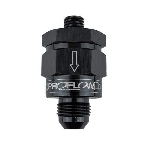 Proflow EFI Fuel Check Valve M12 x 1.50 To -06AN Black