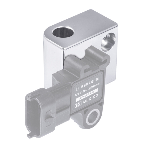 Proflow GM LS Engine MAP Sensor Relocation Block Suits LS2/LS3 MAP Sensor w/ 1/8" NPT Port Silver