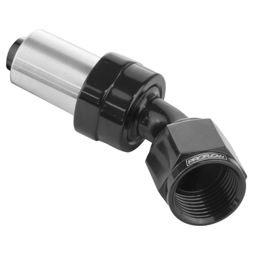 Proflow Crimp Hose End 45 Degree -04AN Black